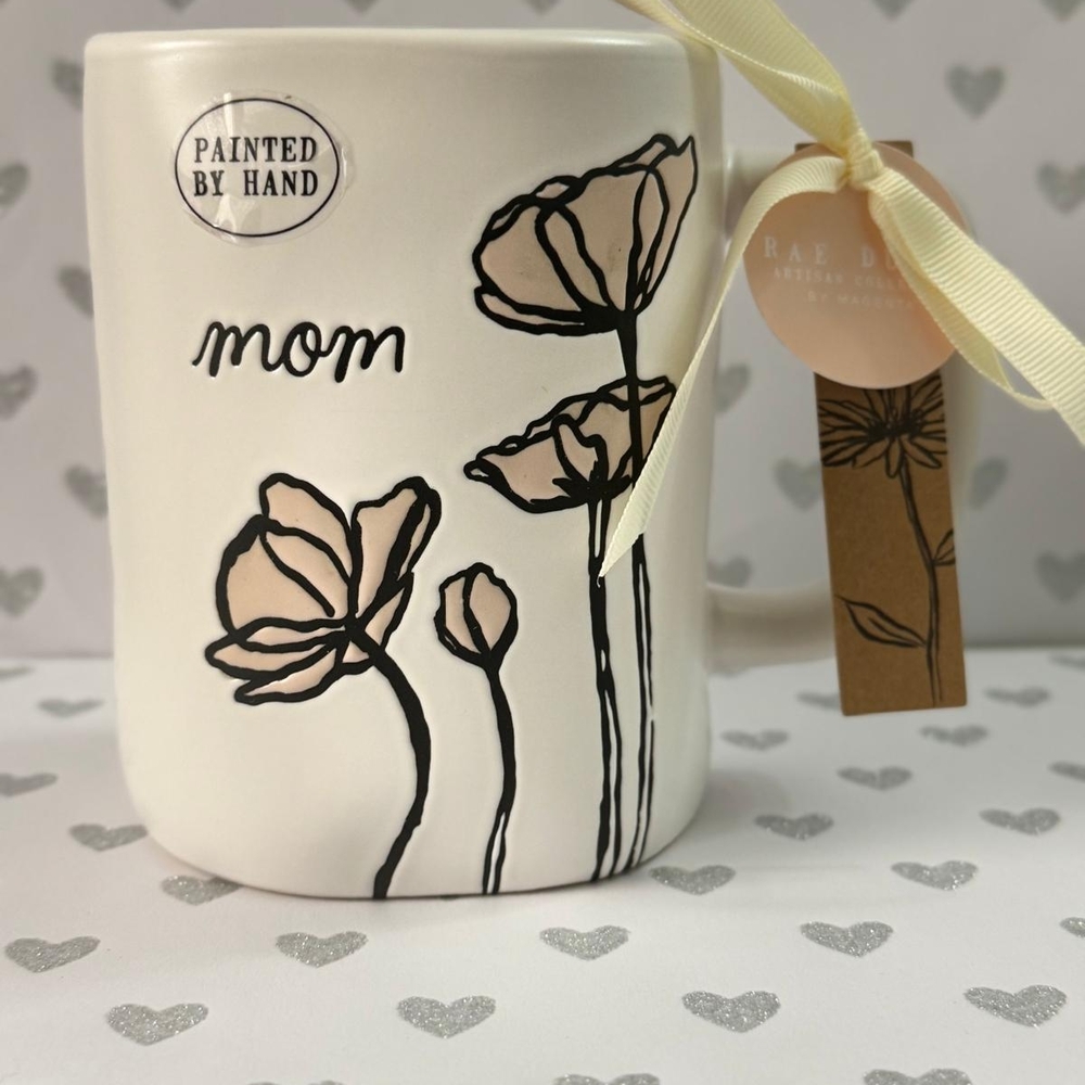 Rae Dunn White Floral Mom Mug